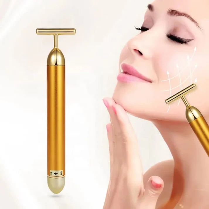 24K Gold Energy Beauty Bar Electric Facial Massage Roller
